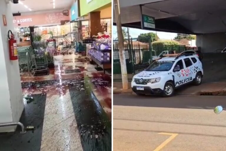 Homem surta e destrói produtos em mercado de Pontal